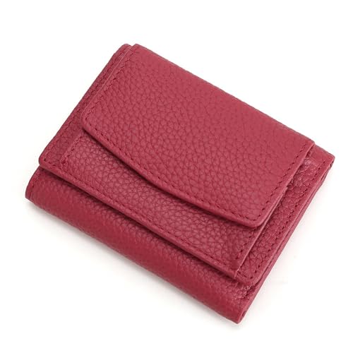 Geldbörse Damen mit Münzfach, Kleine Geldbeutel, PU Leder Portemonnaie mit Schutz Kreditkartenetui für Frauen Mädchen, Mini Münzfach Portemonnaie, Portmonee mit Kreditkartenetui (Rot) von Generisch