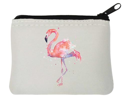 Geldbörse aus Neopren, Motiv: pinker Flamingo, Aquarell-Grafik, 12 x 9 cm, Weiß Geldbörse aus Neopren, Motiv: pinker Flamingo, Aquarell-Grafik, 12 x 9 cm, Weiß von Generisch