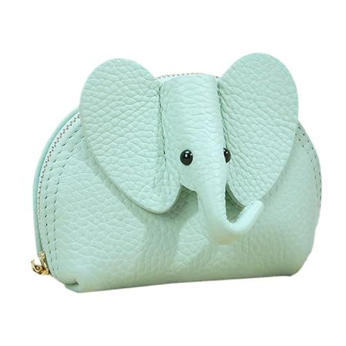 Geldbörse aus Rindsleder, niedlich, Elefanten-Geldbörse, Ledergeldbörse mit Handgelenk, zum Aufkleben, Handy-Hülle mit Riemen, mintgrün, Einheitsgröße von Generisch