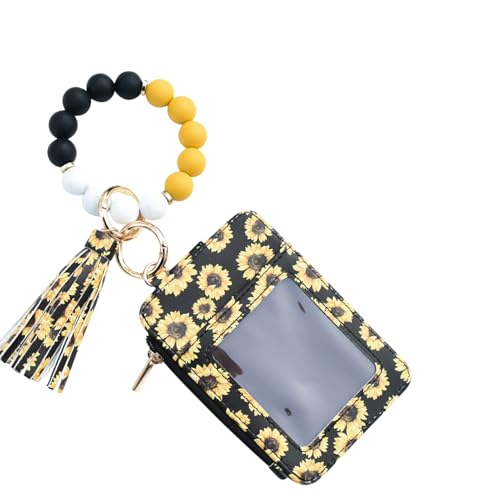 Geldbörse mit Schlüsselanhänger und Handgelenkband,Mit Perlen Und Quaste Armband Kartenhalter - Kartenetui für Damen,Fest Einkaufen Urlaub Datum Reise von Generisch