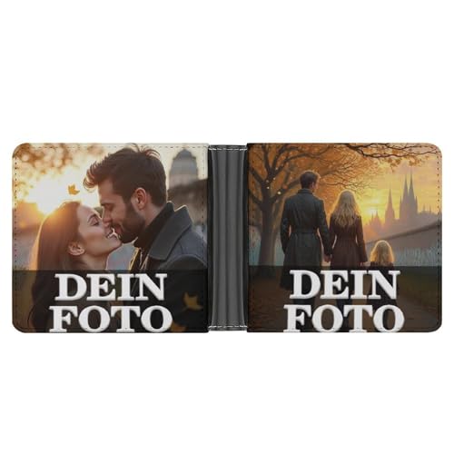 Geldbörse mit eigenem Foto/Text/Logo selbst gestalten, Personalisierter Geldbeutel, für Herren, Individuelles Geschenk für Ehemann, Vater,Vermissen (Beidseitiger Druck) von Generisch