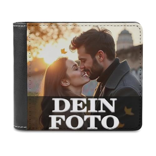 Geldbörse mit eigenem Foto/Text/Logo selbst gestalten, Personalisierter Geldbeutel, für Herren, Individuelles Geschenk für Ehemann, Vater,Vermissen (Einseitiger Druck) von Generisch