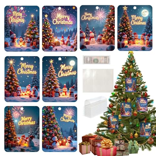 Geldhalter für Bargeld,Weihnachts-Geldhalterkarten | -Drache 8 Stück Geldkarten Geldhalter | Weihnachtsschmuck mit Umschlägen, niedliches Weihnachtszubehör für den Weihnachtsbaum von Generisch