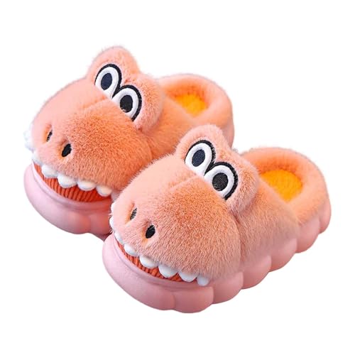 Gemütliche Hausschuhe für Mädchen für den Heimgebrauch. Niedliches Dinosaurier-Design. Hausschuhe für Kinder im von 4 bis 13 Jahren. Perfekt für den Winter den Alltag. (33.5 Big Kids) von Generisch