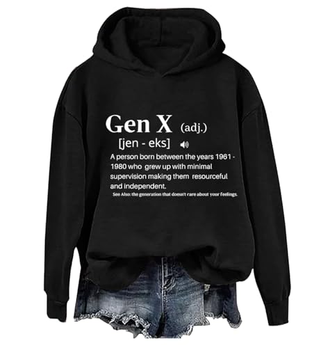Gen X Hoodie, Gen X Shirt, Gen X Sweatshirt Damen, Schwarz , XXL von Generisch