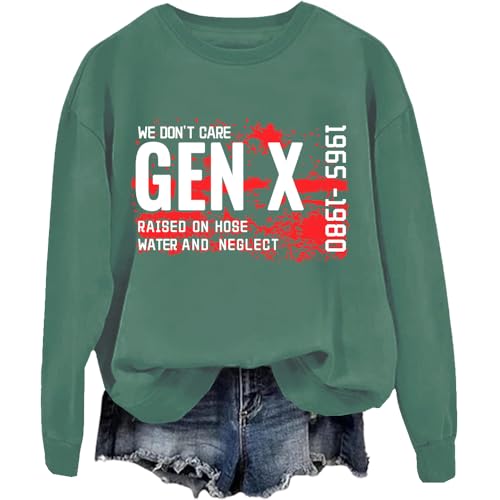 Gen X Sweatshirt, Gen X, Gen X 1965–1980 We Don't Care Sweatshirt, Gen X 1965–1980 Sweatshirt, Unisex-Sweatshirt, grün, L Gen X Sweatshirt, Gen X, Gen X 1965–1980 We Don't Care Sweatshirt, Gen X 1965–1980 Sweatshirt, Unisex-Sweatshirt, grün, L von Generisch