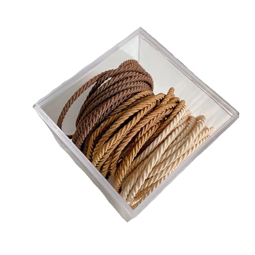 Generic 50 Stück/Box, verbesserte hochelastische Haarbänder, Stirnband, Gummiband, Mädchen-Haargummi, hoher Pferdeschwanz-Haarseil, Lederetui mit hoher Elastizität, langlebiges und robustes Haarseil, von Generisch