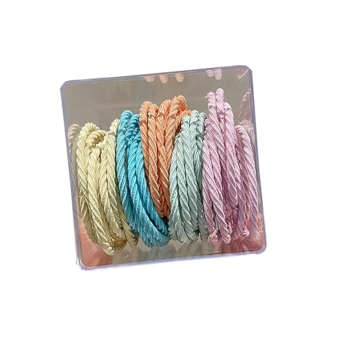 Generic 50 Stück/Box, verbesserte hochelastische Haarbänder, Stirnband, Gummiband, Mädchen-Haargummi, hoher Pferdeschwanz-Haarseil, Lederetui mit hoher Elastizität, langlebiges und stabiles Haarseil, von Generisch