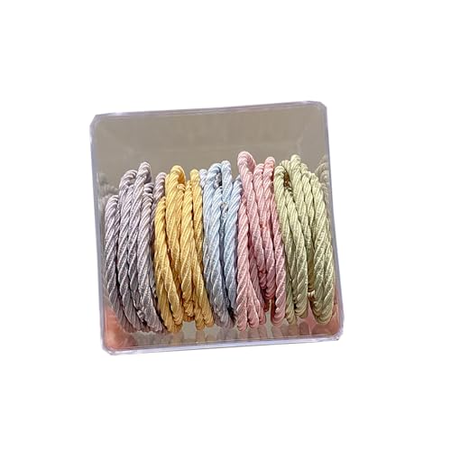 Generic 50 Stück/Box, verbesserte hochelastische Haarbänder, Stirnband, Gummiband, Mädchen-Haargummi, hoher Pferdeschwanz-Haarseil, Lederetui mit hoher Elastizität, langlebiges und stabiles Haarseil, von Generisch