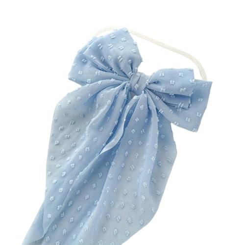 Generic Große Haarspange mit Schleife und Federverschluss, einfarbiger Hinterkopf-Haarschmuck für Damen (blau, 36 x 18 cm) von Generisch