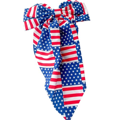 Generic Große Haarspange mit Schleife und Federverschluss, einfarbiger Hinterkopf-Haarschmuck für Damen (dunkelblau, 1,36 x 18 cm) von Generisch