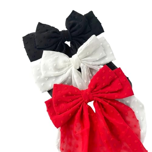 Generic Große Schleife Schleife Haarspange mit Federverschluss, einfarbiger Hinterkopf-Haarschmuck für Damen (JY129-3pcs-B, 36 x 18 cm) von Generisch
