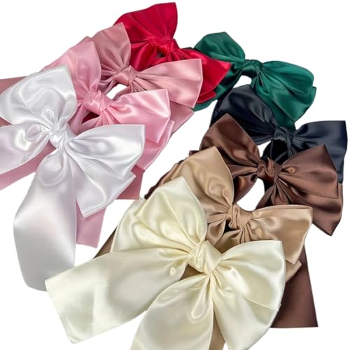 Generic Haarspange mit großer Schleife und Federverschluss, einfarbiger Hinterkopf-Haarschmuck für Damen (JY193-9Pcs-A, 36 x 18 cm) von Generisch