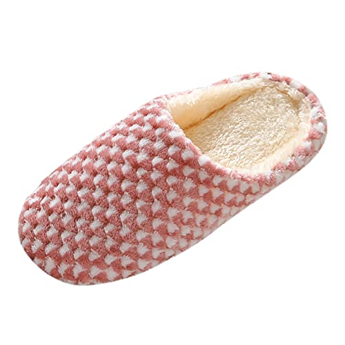 Generisch Hausschuhe, Winter Plush Slippers Hausschuhe Winter Damen Comfortable Wide Feet Teenager MäDchen Lammfell Damen Non-Slip Slippers Outdoor Indoor von Generisch