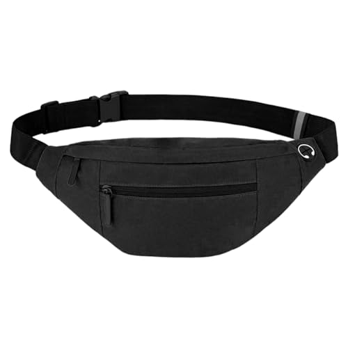 Generic Nylon Lauftasche, verstellbare Hüfttasche mit mehreren Taschen, Jogging-Tasche für Damen und Herren, Schwarz , Casual von Generisch