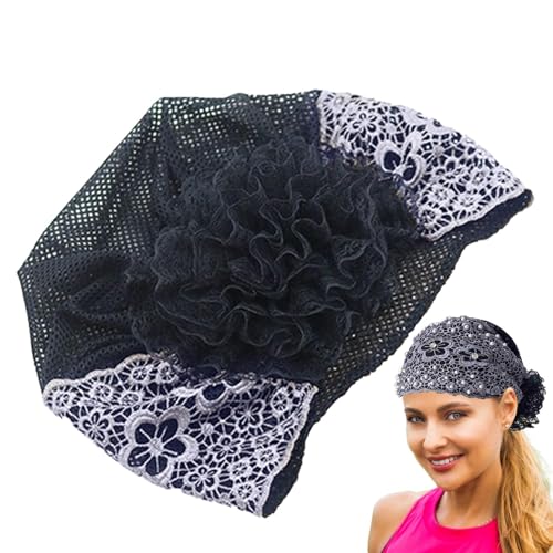 Generic Spitzen-Stirnbänder für Damen – Spitzenperlen-Stirnband mit Blumenmuster, Boho, elegant, breit, Haarschmuck, Haarschmuck, Spitzen-Haarbänder, Headwrap für Mädchen, Teenager von Generisch