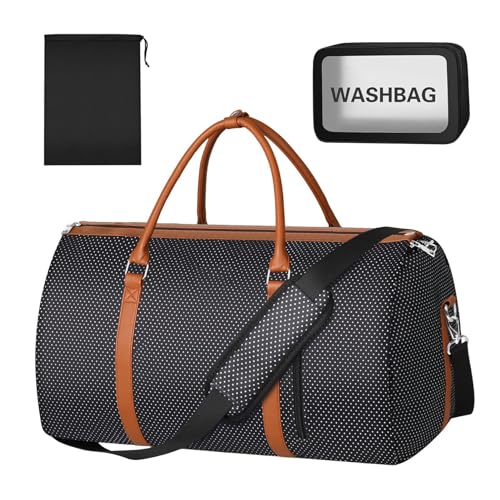 Generic Umwandelbare Kleidersäcke – 2-in-1 Handgepäcktasche | wandelbare Reisetasche, wasserdichte Hängetasche, Kofferanzug, Reisetaschen für Herren, Geschäftsreisen, Schwarz , Refer to description, von Generisch