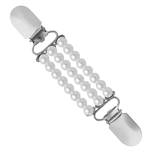 Generic Vintage Perlen Pullover Cardigan Clip Elegant Kleidung Schmuck Acryl Textur Perlen Schal Clip Geschenk, 13.8*2.8cm, Acryl von Generisch