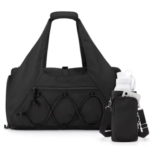 Generic Workout-Yoga-Tasche mit Schuhfach, Trainingstasche für Damen, Schwarz von Generisch