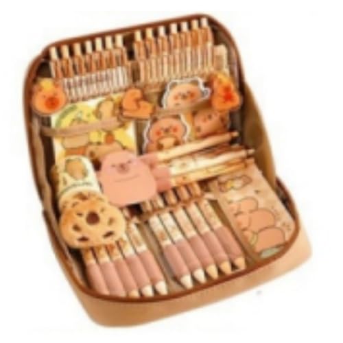 Generico (braun) Schreibwaren-Set mit 12 Fächern niedliches Capybara-Federmäppchen, großes Federmäppchen Capybara, Federmäppchen, Stifteköcher Schreibwaren-Organizer (23 x 16 x 6 cm) von Generisch