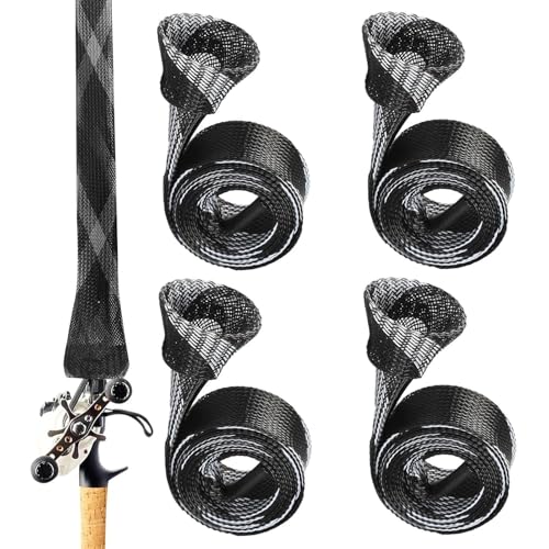 Generico Abdeckung für Spinnruten, robuster Schutz für Netzrohre | Anti-Verhedderungssocke, Organizer für die Ausrüstung, Rutenschutz, In Schwarz und Weiß, riferimento alla descrizione, Verweis auf von Generisch