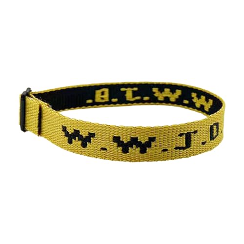 Generico Armband Silber Gravur W.W.J.D. Monogram Print Wrist Strap Webbing Uni Bracelet Adjustable Bracelet Armreifen Armee, Taglia unica, Nylon, Ohne Stein von Generisch