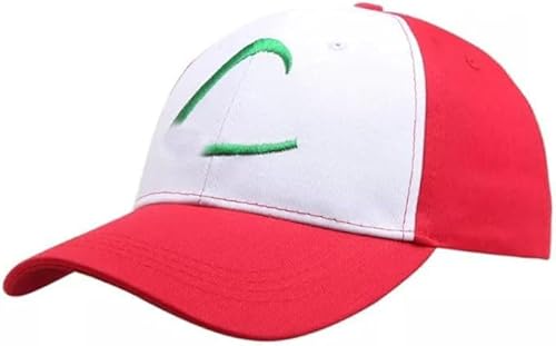 Baseball Cap Ash Cap Anime Cosplay, rot, 50 von Generisch