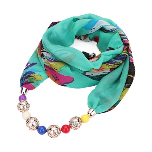 Generico Bedruckter Chiffonschal für Damen - Halskette mit verstellbarem Anhänger, Taglia unica, Achat von Generisch