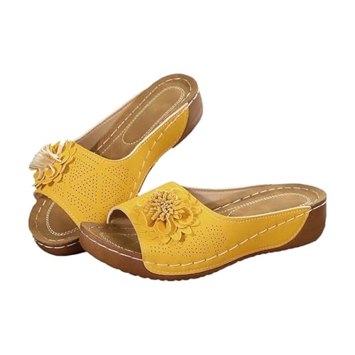 Generico Damen-Sandalen Orthopädisch Elegant Offene Sandalen mit Keilabsatz Sandals Unterstützung Bogen Weiche Platform Slippers Trekking Gehen Bequeme Schuhe Meer Haus Pool Strand, gelb, 45 EU Generico Damen-Sandalen Orthopädisch Elegant Offene Sandalen mit Keilabsatz Sandals Unterstützung Bogen Weiche Platform Slippers Trekking Gehen Bequeme Schuhe Meer Haus Pool Strand, gelb, 45 EU von Generisch