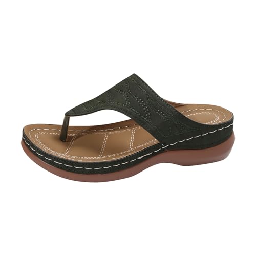 Generico Damen-Sandalen Orthopädisch weich, Hausschuhe Open Toe Sandalen Obermaterial Leder Keilabsatz Mode Flip Flop Trekking Outdoor Schuhe Unterstützung Bogen Meer Strand Pool, grün, 36 EU Generico Damen-Sandalen Orthopädisch weich, Hausschuhe Open Toe Sandalen Obermaterial Leder Keilabsatz Mode Flip Flop Trekking Outdoor Schuhe Unterstützung Bogen Meer Strand Pool, grün, 36 EU von Generisch