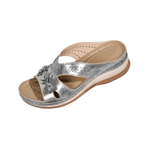 Generico Damen-Sandalen Orthopädische Mode Angebot Sandalen Open Toe Unterstützung Bogen Sandale mit Keilabsatz Casual Shoes Leichte Trekking Schuhe Obermaterial Leder Strand Pool Offen Meer, silber Generico Damen-Sandalen Orthopädische Mode Angebot Sandalen Open Toe Unterstützung Bogen Sandale mit Keilabsatz Casual Shoes Leichte Trekking Schuhe Obermaterial Leder Strand Pool Offen Meer, silber von Generisch