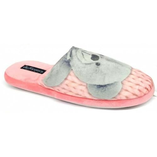 Generico De Fonseca G726 Hausschuhe für Mädchen mit Teddybär, Modell Roma I, Rosa, 36/37 EU von Generisch