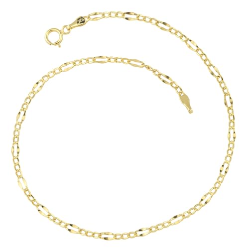Generico Del Zubehör Armband Paar Silber Fußkettchen Anklets for Women. 10 Zoll Anklet Gold Rope Chain Anklet Box Chain Cuban Chain Figaro Chain Ankle Ankle Summer für 1 Fußkettchen (Gold, One Size), von Generisch