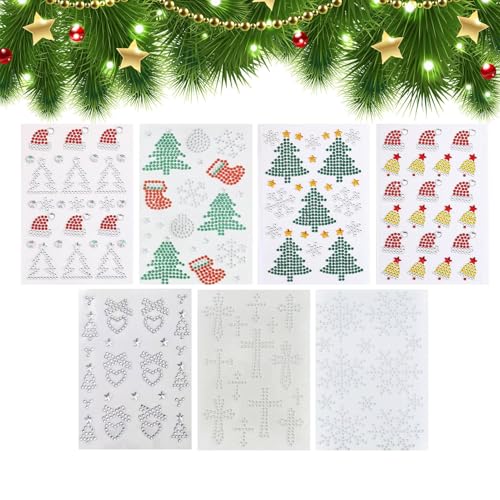Generico Edelsteine Gesicht Aufkleber Weihnachten Gesicht Aufkleber Set Strass Gesicht Aufkleber Festival Edelstein Gesicht Edelsteine Glitzer Gesicht Make-up Aufkleber Strass für von Generisch