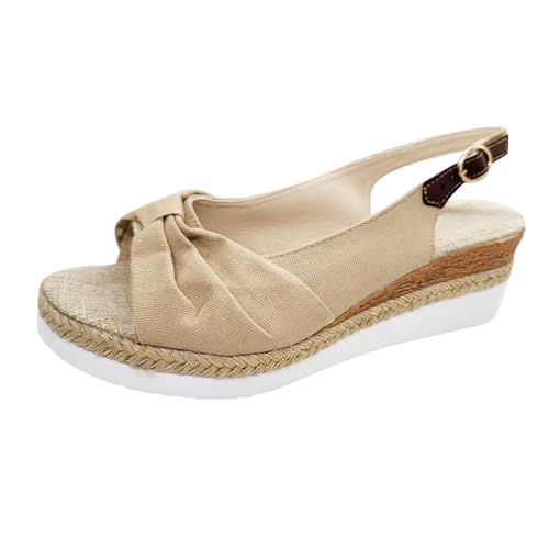 Generico Espadrilles Damen mit Plateau Sandalen Damen Sommer Bequeme Espadrilles mit niedrigem Absatz Sandalen aus Leinen Atmungsaktiv Casual Schnalle O Riemen Knöchel Sandale Wandern Sport Trekking Generico Espadrilles Damen mit Plateau Sandalen Damen Sommer Bequeme Espadrilles mit niedrigem Absatz Sandalen aus Leinen Atmungsaktiv Casual Schnalle O Riemen Knöchel Sandale Wandern Sport Trekking von Generisch