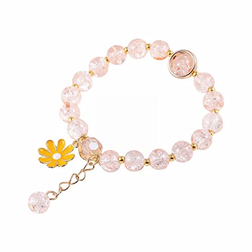 Generico Goldschmuck für Mädchen Stein Armband Strass Armbänder Bunte Schmuck Multi Perlen Stil Handgemachte Accessoires Steinperlen String Armbänder, Taglia unica, Crushed Stone, Ohne Stein von Generisch