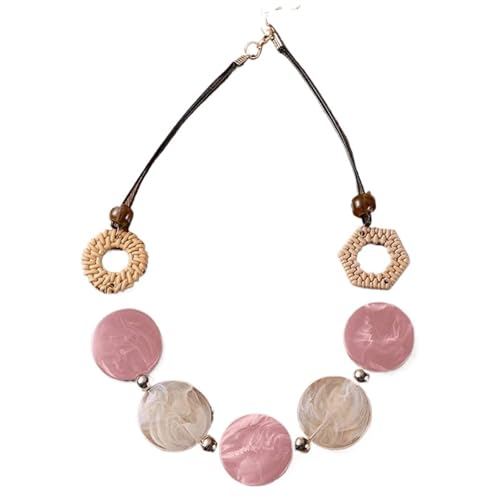 Generico Halskette mit Anhänger im Bohemian-Stil, aus geflochtenem Leder, Einheitsgröße von Generisch