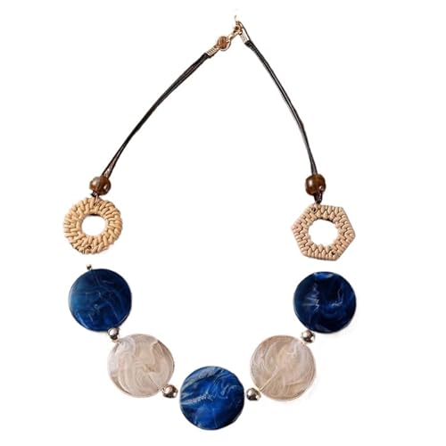 Generico Halskette mit Anhänger im Bohemian-Stil, aus geflochtenem Leder, Einheitsgröße von Generisch