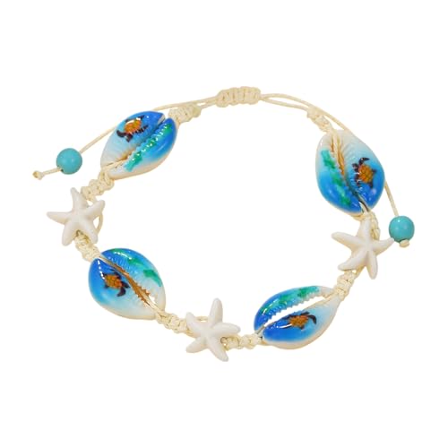 Generico Knöchelarmbänder für Damen – Minimaler Charme, geflochtene Strandkette | Stil-Schmuck-Set, riferimento alla descrizione, Muschel, Siehe Beschreibung von Generisch