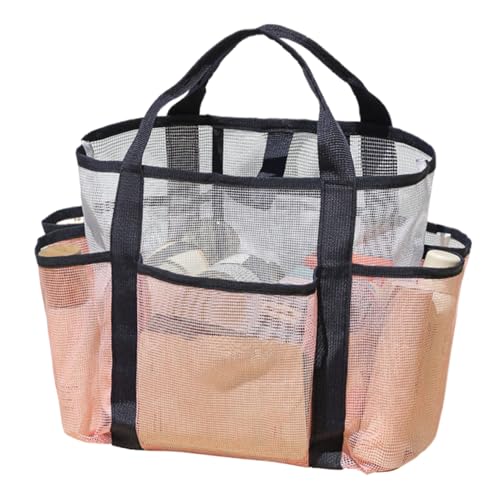 Generico Netztasche für , Tragetasche mit mehreren Taschen aus Netzstoff für Urlaub – Reisetasche für Handtücher, Sonnencreme, Hüte, Sonnenbrille, Kleidung, Bademode, Rosa, riferimento alla von Generisch