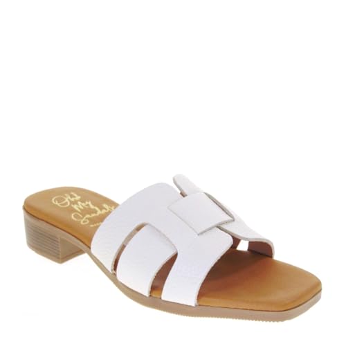 Generico OH MY Sandals 5343 Sandalen für Damen, Leder, großer Absatz, 3 cm, Gummisohle, Eis, 39 EU von Generisch