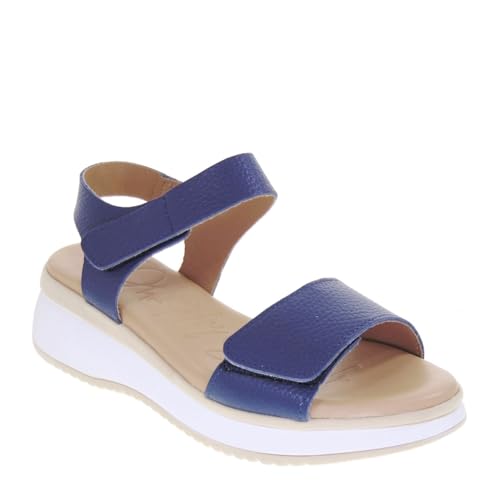 Generico OH MY Sandals 5411 Sportsandalen für Damen, Leder, Keilabsatz, 4 cm, Gummisohle, blau, 42 EU von Generisch