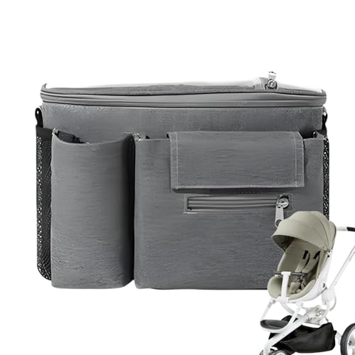Generico Organizer für Kinderwagen | Wasserdichte Organizer Tasche mit transparenter Tasche Touch Control | sicheres Design für Autofahrten, Kinder und den täglichen Gebrauch der Mutter, grau, von Generisch