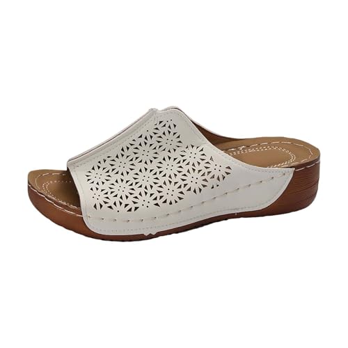 Generico Orthopädische Hausschuhe Damen Zuhause Mode Sandale Open Toe Unterstützung Bogen Hausschuhe Rutschfeste Gummi Sohlen Casual Platform Slippers Outdoor Gehen Schuhe für Strand Pool Hotel, Weiß Generico Orthopädische Hausschuhe Damen Zuhause Mode Sandale Open Toe Unterstützung Bogen Hausschuhe Rutschfeste Gummi Sohlen Casual Platform Slippers Outdoor Gehen Schuhe für Strand Pool Hotel, Weiß von Generisch