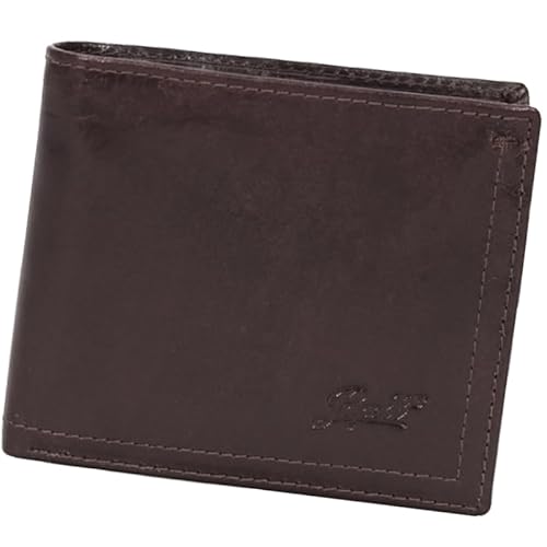 Generico Papell Geldbörse aus echtem Kalbsleder, 11 x 9 x 2,5 cm, RFID Blocking, Linie Casual Chic Art.P04, braun, L, Lässiger Chic von Generisch