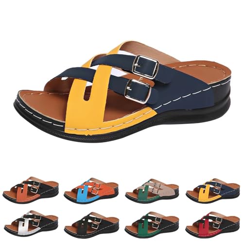 Generico Sandalen Damen Sommer Elegant Orthopädische Hausschuhe mit offener Spitze Sandale Unterstützung Bogen Hausschuhe mit Keilabsatz Casual Schuhe Outdoor Gehen Platform Slippers Strand Pool Meer Generico Sandalen Damen Sommer Elegant Orthopädische Hausschuhe mit offener Spitze Sandale Unterstützung Bogen Hausschuhe mit Keilabsatz Casual Schuhe Outdoor Gehen Platform Slippers Strand Pool Meer von Generisch