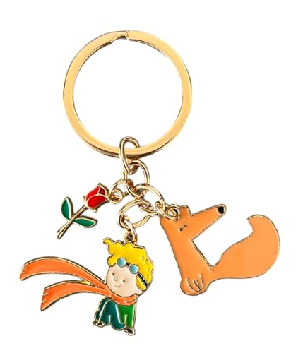 Generico Schlüsselanhänger Der kleine Prinz, Rosa Fuchs und kleiner Prinz, Schlüsselanhänger aus Metall, Gadget Der Kleine Prinz, Geschenkidee Der Kleine Prinz Generico Schlüsselanhänger Der kleine Prinz, Rosa Fuchs und kleiner Prinz, Schlüsselanhänger aus Metall, Gadget Der Kleine Prinz, Geschenkidee Der Kleine Prinz von Generisch