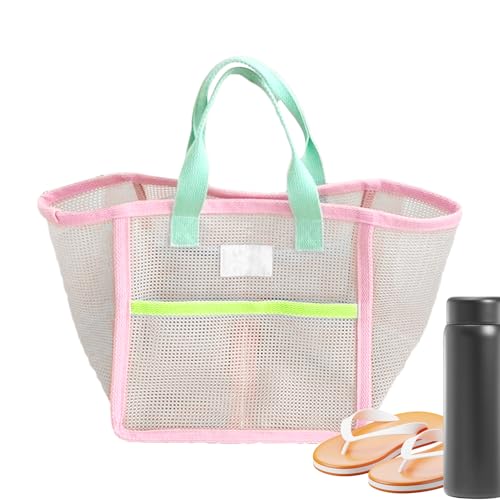 Generico Strandtasche aus Netz – wasserdichte Strandtaschen für Damen mit atmungsaktivem Netz – Organizer gegen Sand schnell trocknend für Reisen Urlaub Sommer Pool Picknick Kreuzfahrt von Generisch