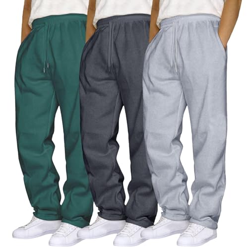 Generisch 1/2/3er Pack Jogginghose Herren Baggy Sporthose - Sweatpants Elastische Taille Jogging Hose Freizeithose Laufhose Herren Einfarbig Sweathose Mit Taschen Trainingshose Track Pants Cargohose von Generisch