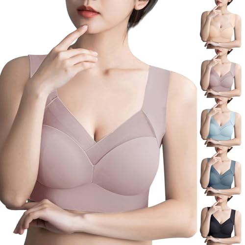 Generisch 1/2er Pack Damen Nahtlos Eisseide BH Ohne BüGel Weicher Damen Push-Up BH Gepolstert - Atmungsaktiver Und Leichter, Klassische Bustier Damen BHS FüR Sport Und Alltag von Generisch